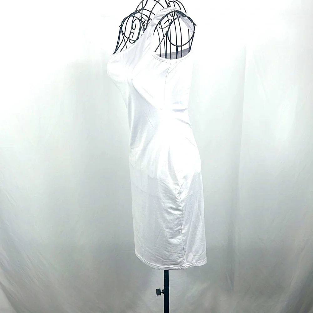 One-Shoulder White‎ Mini Dress Women’s Small